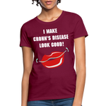 Women's T-Shirt Crohn's Disease Awareness - burgundy