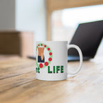 LIVIN' A BAGnificent LIFE White Ceramic Mug (male)