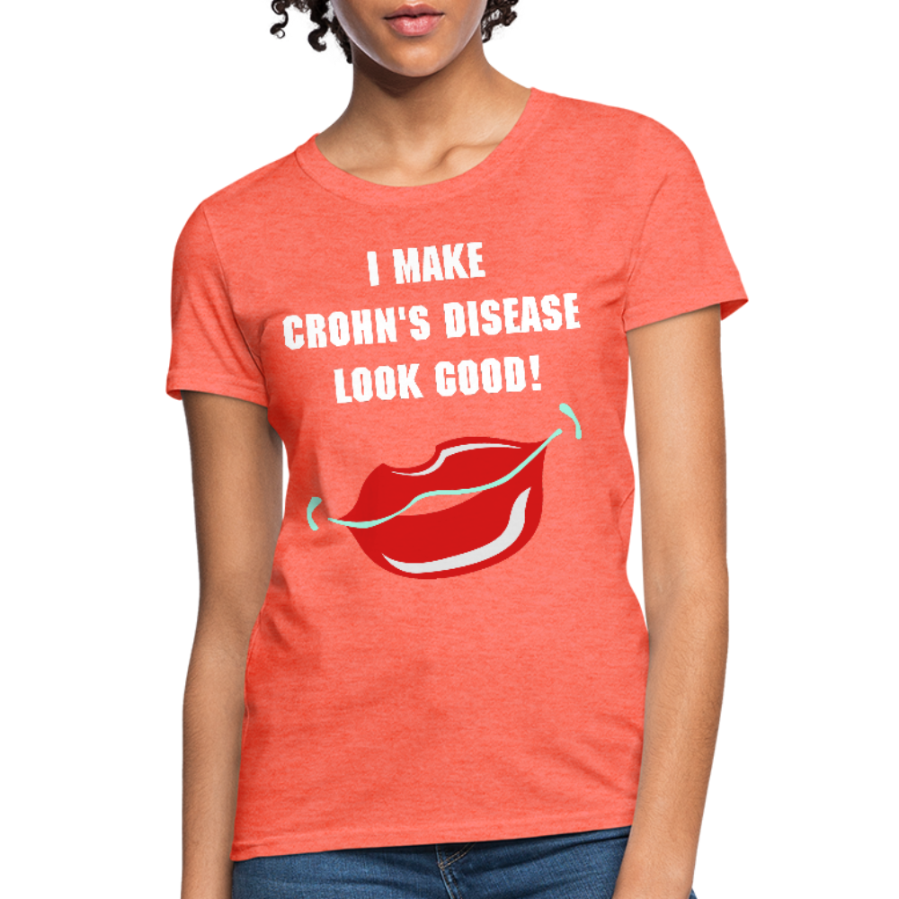 Women's T-Shirt Crohn's Disease Awareness - heather coral