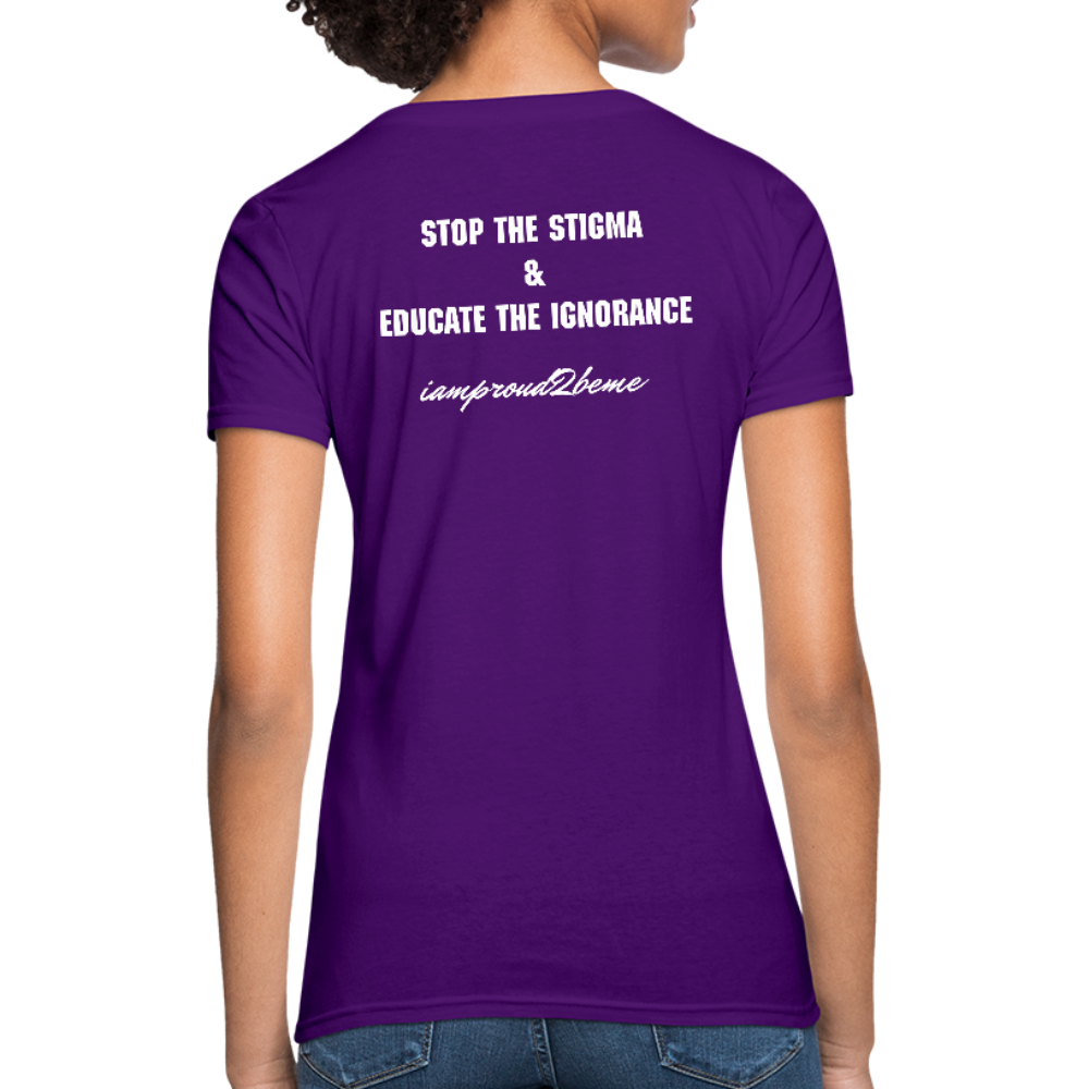Women's T-Shirt Migraine Warrior Stop The Stigma - purple