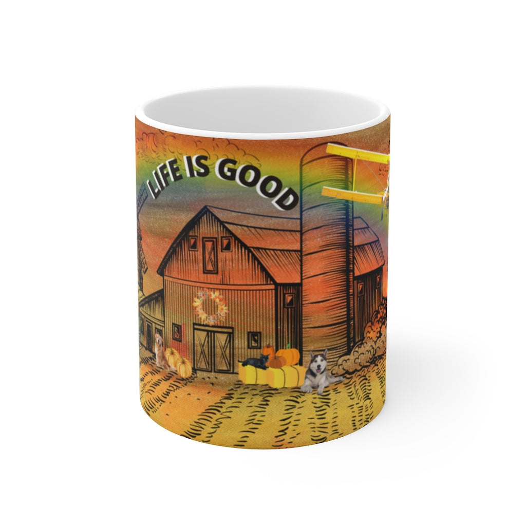 LIFE IS GOOD White Ceramic Mug