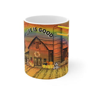 LIFE IS GOOD White Ceramic Mug
