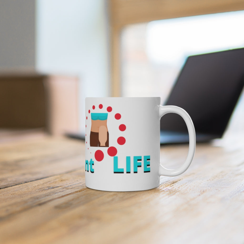 LIVIN' A BAGnificent LIFE White Ceramic Mug (female)
