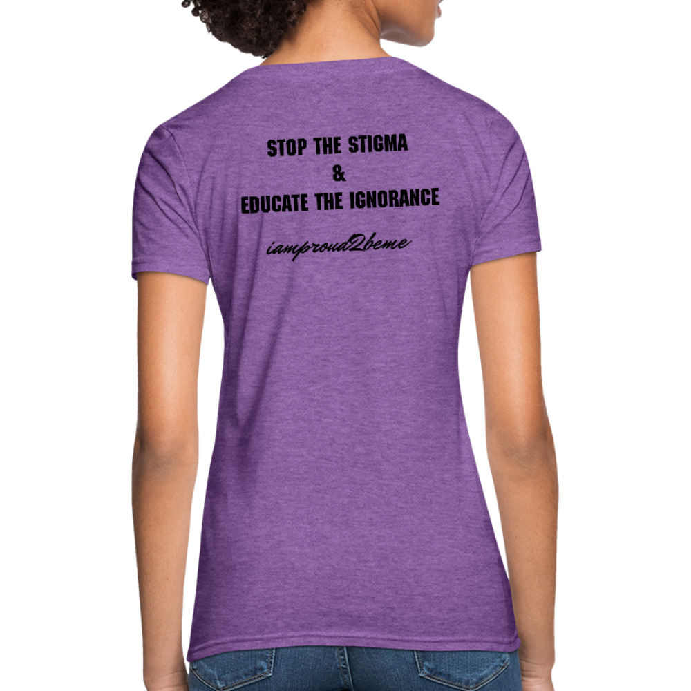 Women's T-Shirt Migraine Warrior Stop The Stigma - purple heather