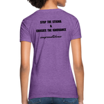 Women's T-Shirt Migraine Warrior Stop The Stigma - purple heather