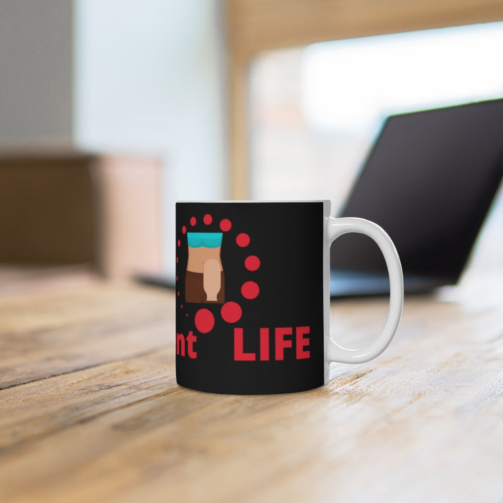 LIVIN' A BAGnificent LIFE White Ceramic Mug (female)