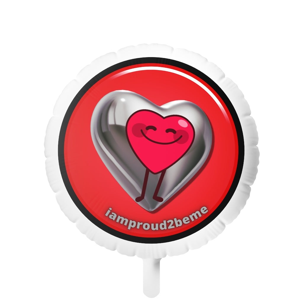 IAMPROUD2BEME HEART Mylar Helium Balloon (black)