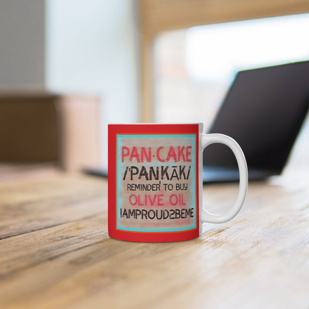 PANCAKE DEFINITION White Ceramic Mug