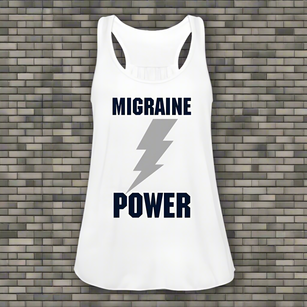 Women's Flowy Tank Top MIGRAINE HEADACHE - white