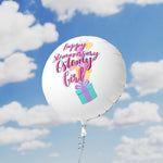 HAPPY STOMAVERSARY OSTOMY GIRL Mylar Helium Balloon