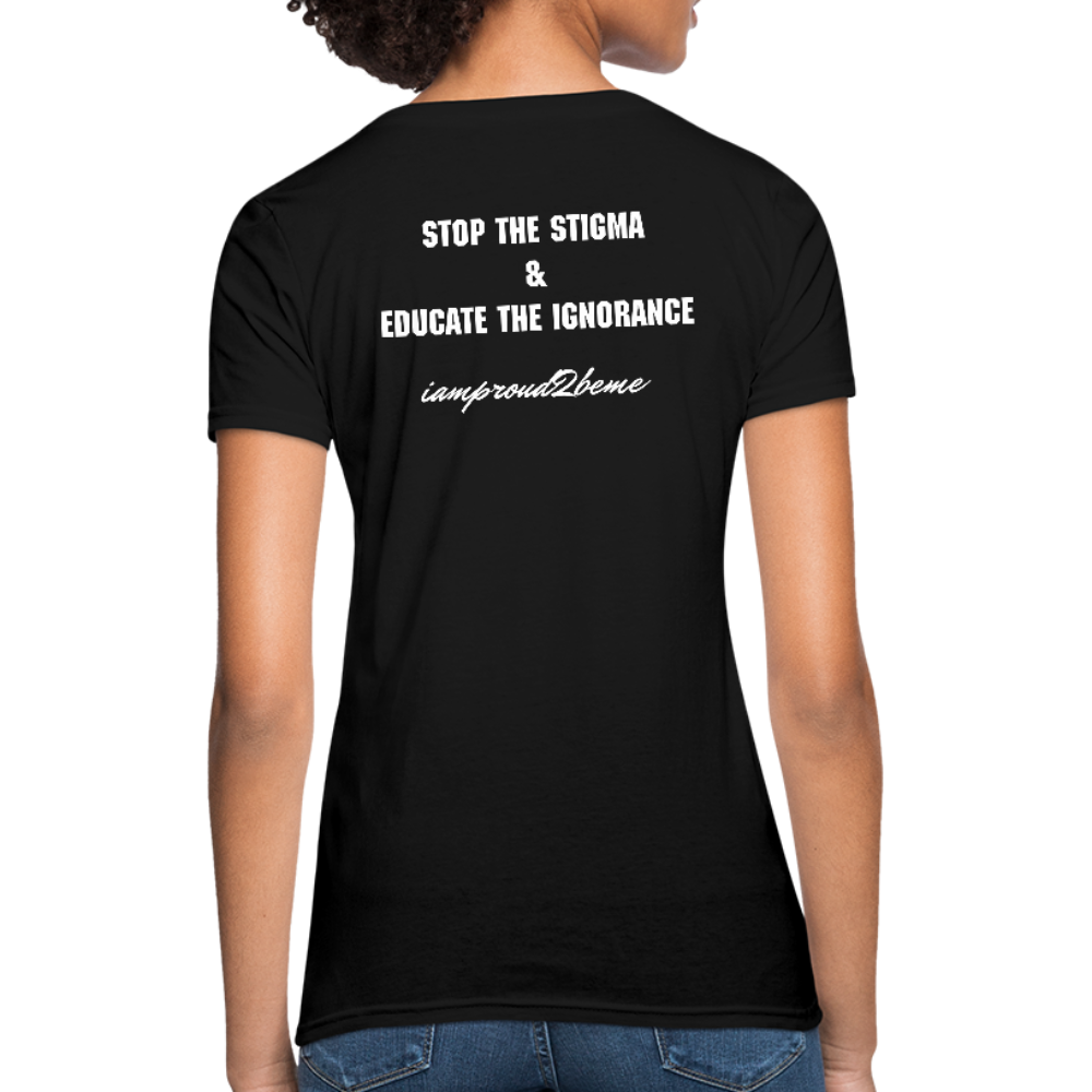 Women's T-Shirt Migraine Warrior Stop The Stigma - black
