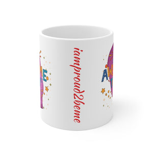 AWESOME DAY White Ceramic Mug