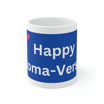 HAPPY STOMA-VERSARY White Ceramic Mug (blue)