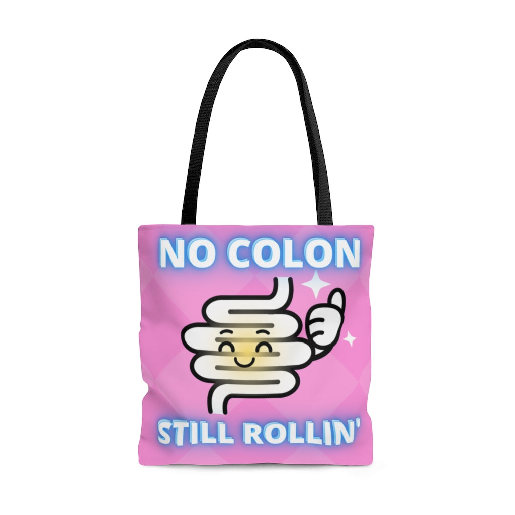 NO COLON STILL ROLLIN' Practical Tote Bag (pink pattern)