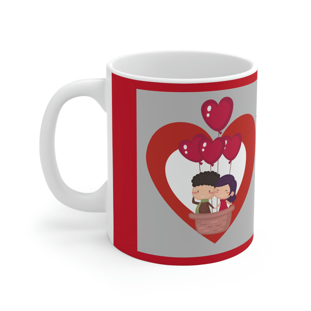 OSTOMY BALLOONS LOVE White Ceramic Mug (valentines)