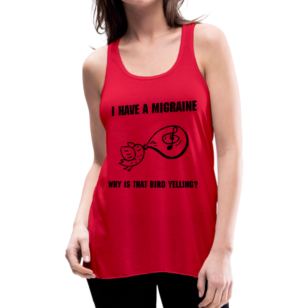 Womens Flowy tank MIGRAINE HEADACHE - red