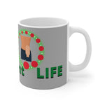 LIVIN' A BAGnificent LIFE White Ceramic Mug (male)