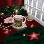 MAKIN' OSTOMIES LOOK GOOD ON THE FARM White Ceramic Mug (orange)