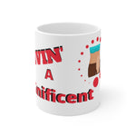 LIVIN' A BAGnificent LIFE White Ceramic Mug (female)