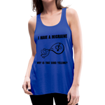 Womens Flowy tank MIGRAINE HEADACHE - royal blue