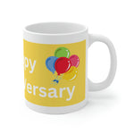 HAPPY STOMA-VERSARY White Ceramic Mug (yellow)