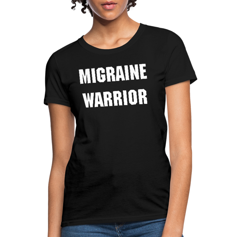 Women's T-Shirt Migraine Warrior Stop The Stigma - black
