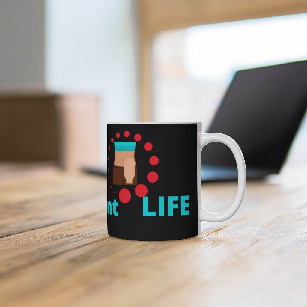 LIVIN' A BAGnificent LIFE White Ceramic Mug (female)