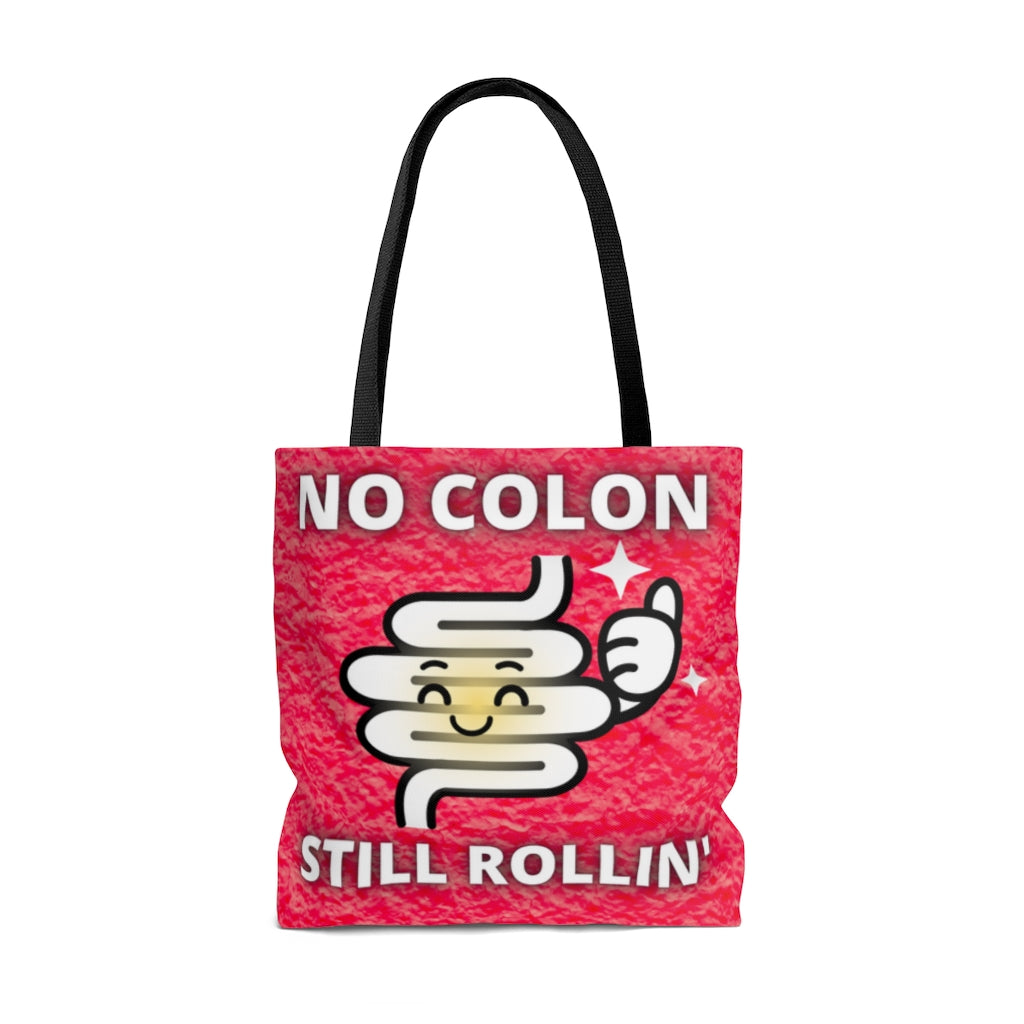 NO COLON STILL ROLLIN' Practical Tote Bag (pink pattern)