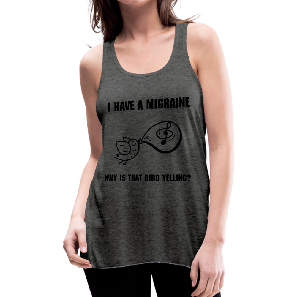 Womens Flowy tank MIGRAINE HEADACHE - deep heather