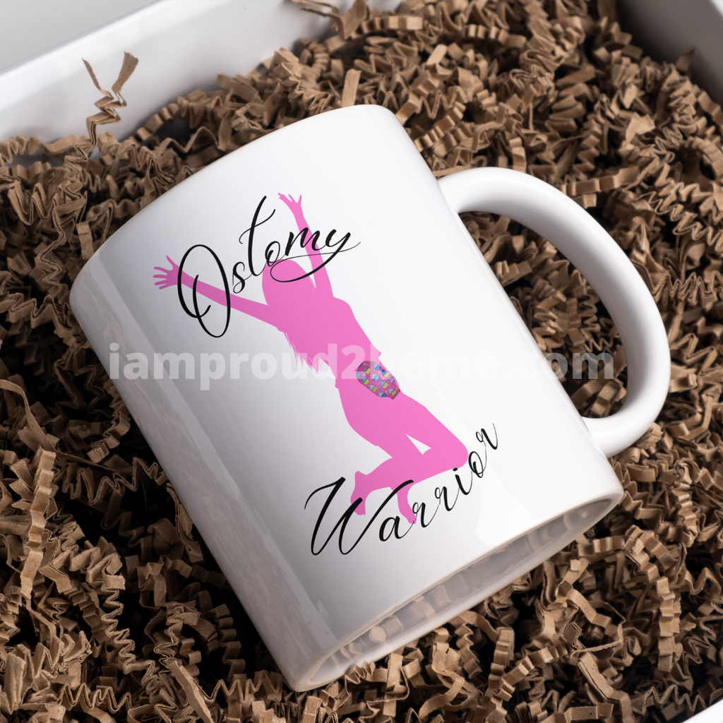 OSTOMY WARRIOR White Ceramic Mug (female)