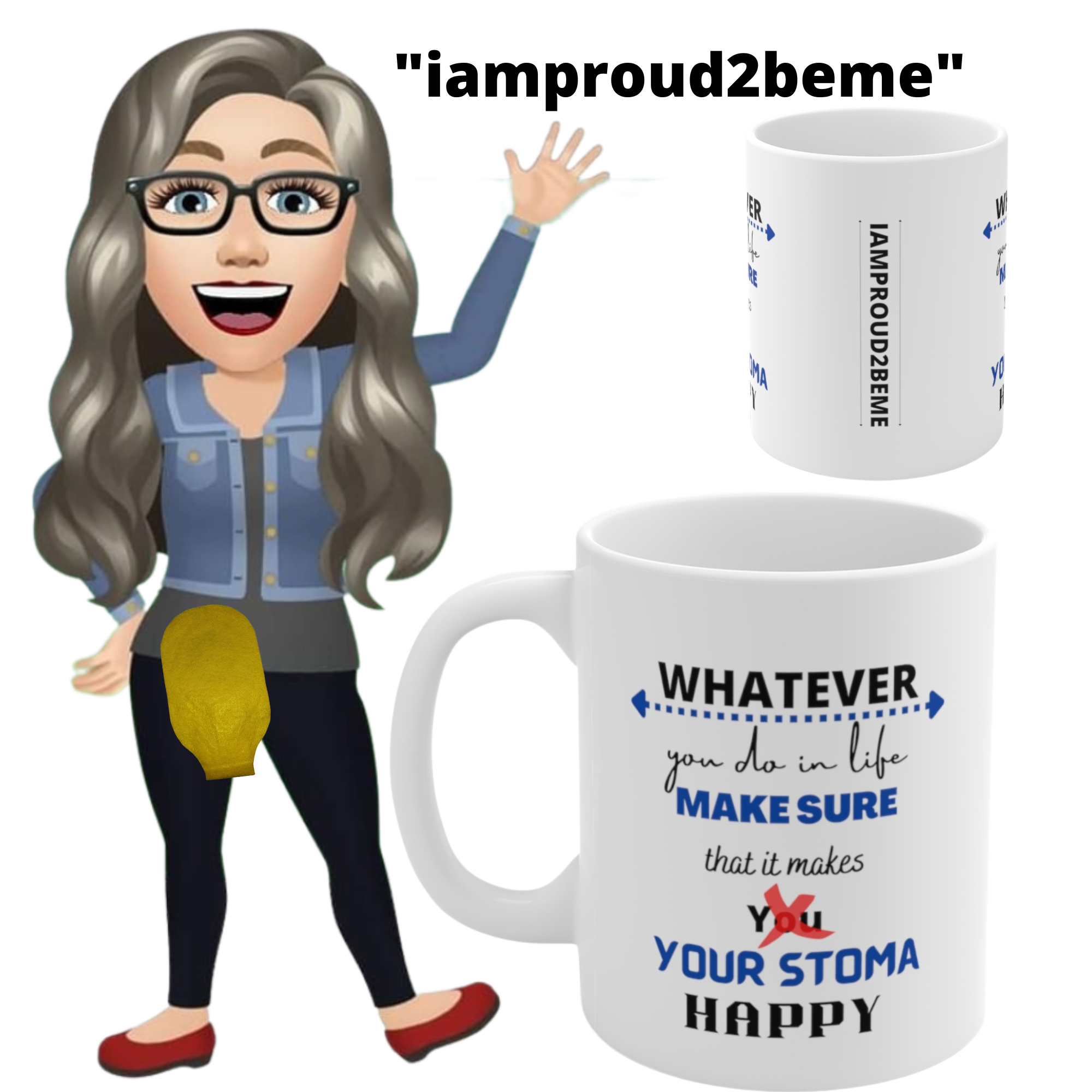 MAKE YOUR STOMA HAPPY White Ceramic Mug