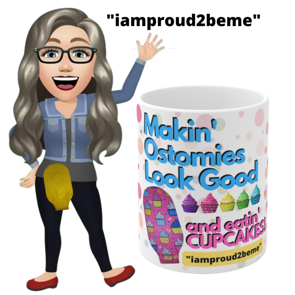 MAKIN' OSTOMIES LOOK GOOD CUPCAKES White Ceramic Mug