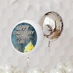 HAPPY STOMAVERSARY OSTOMY GIRL Mylar Helium Balloon