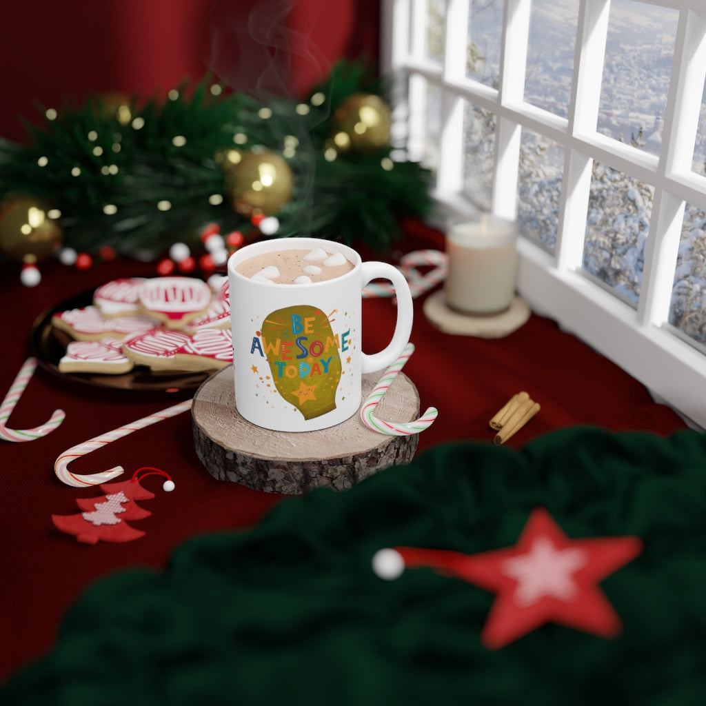 AWESOME DAY White Ceramic Mug