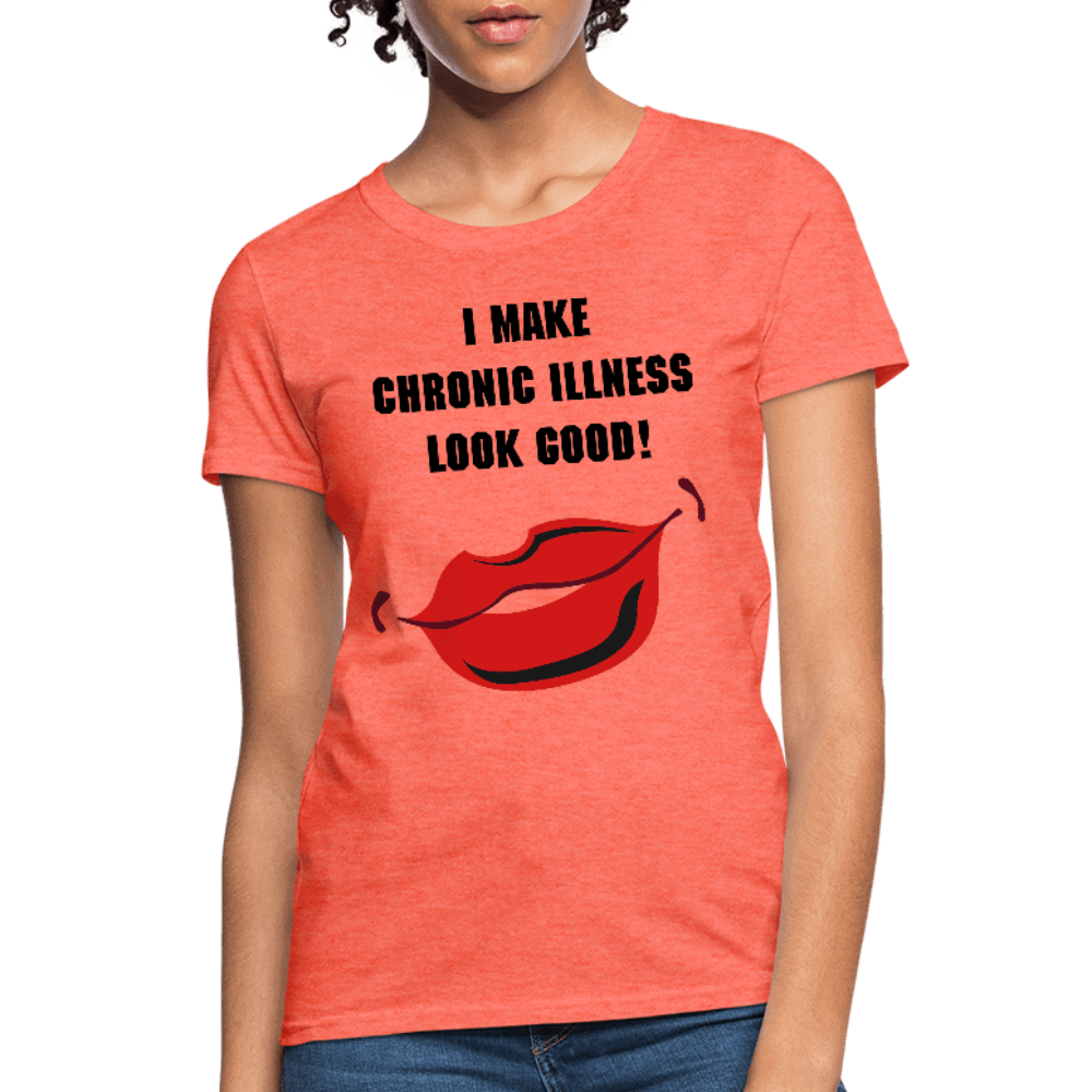 Women's T-Shirt Chronic Illness Awareness - heather coral