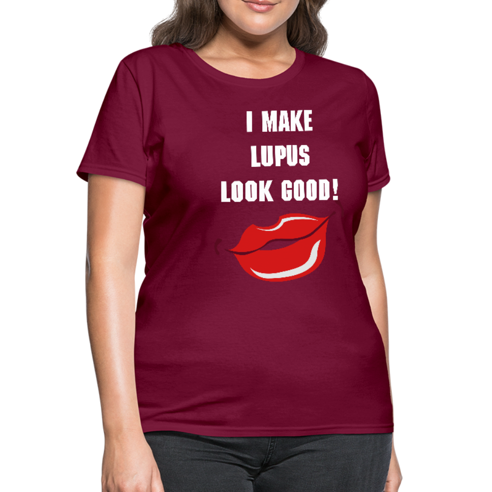 Women's T-Shirt Lupus Awareness - burgundy
