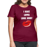 Women's T-Shirt Lupus Awareness - burgundy