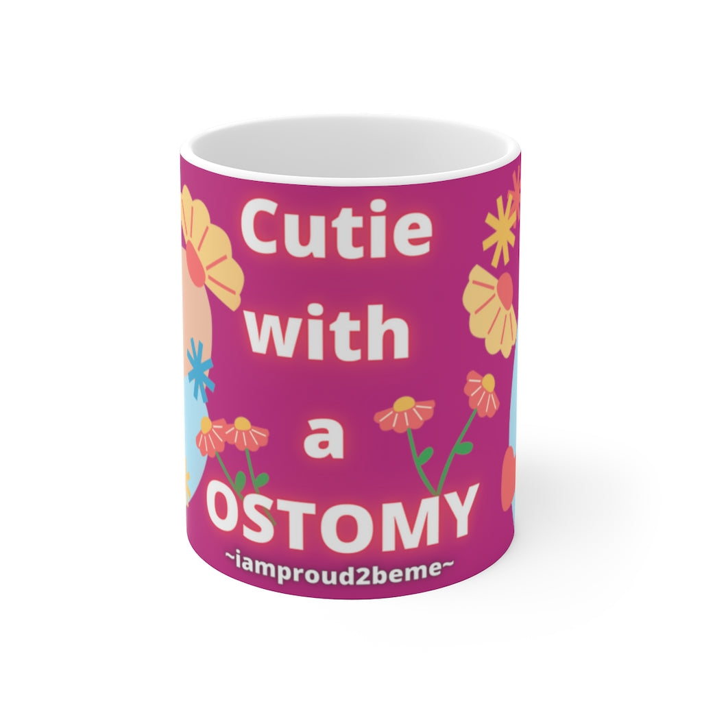 CUTIE WITH A OSTOMY White Ceramic Mug