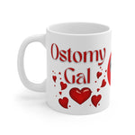 OSTOMY GAL HEARTS White Ceramic Mug