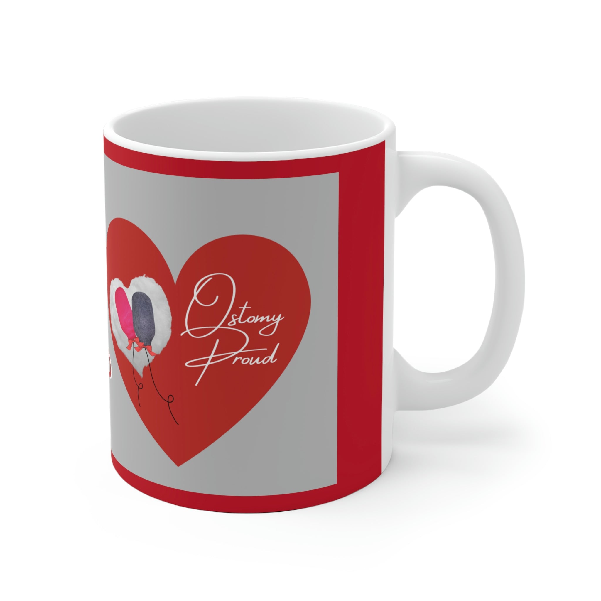 OSTOMY BALLOONS LOVE White Ceramic Mug (valentines)
