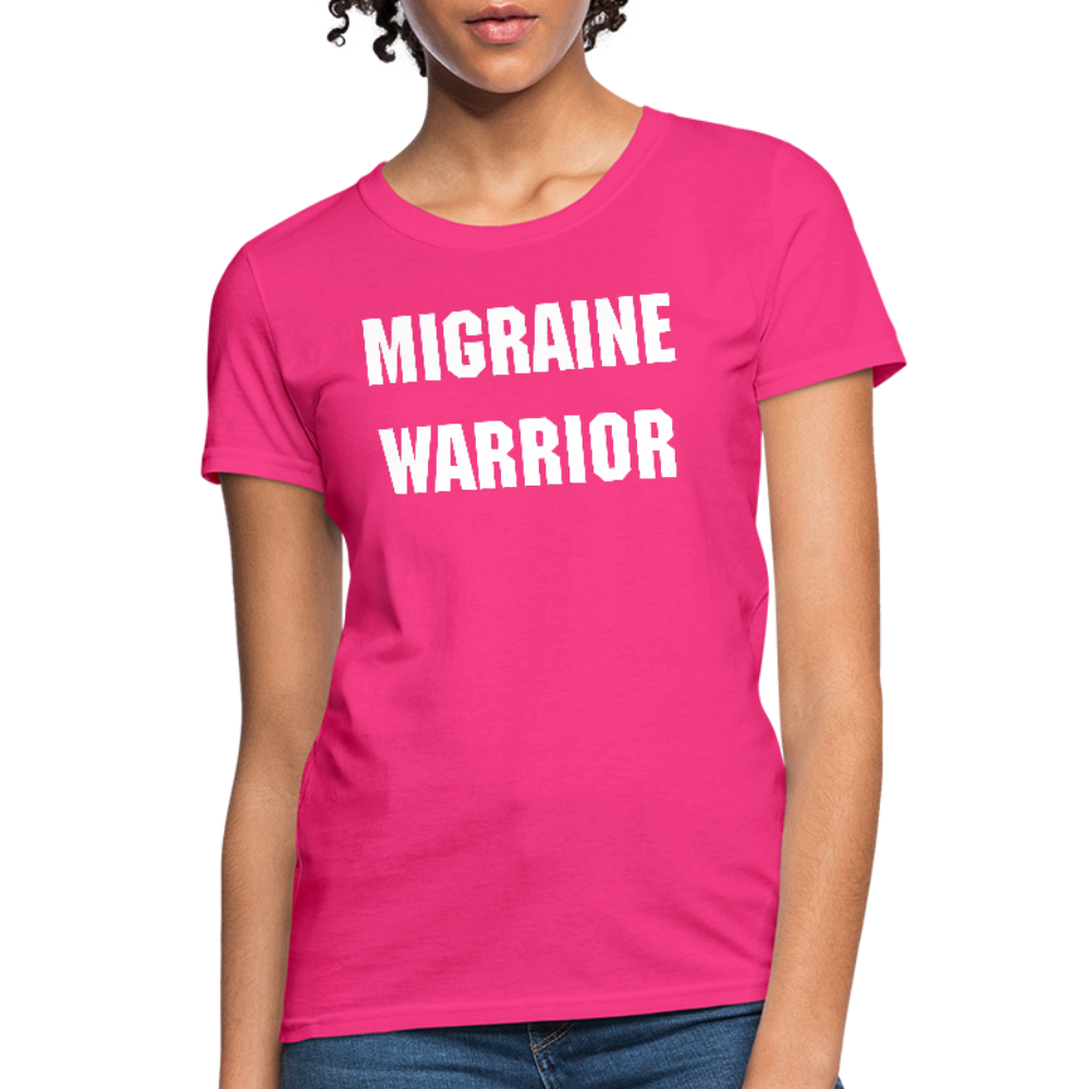 Women's T-Shirt Migraine Warrior Stop The Stigma - fuchsia