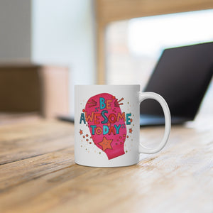 AWESOME DAY White Ceramic Mug