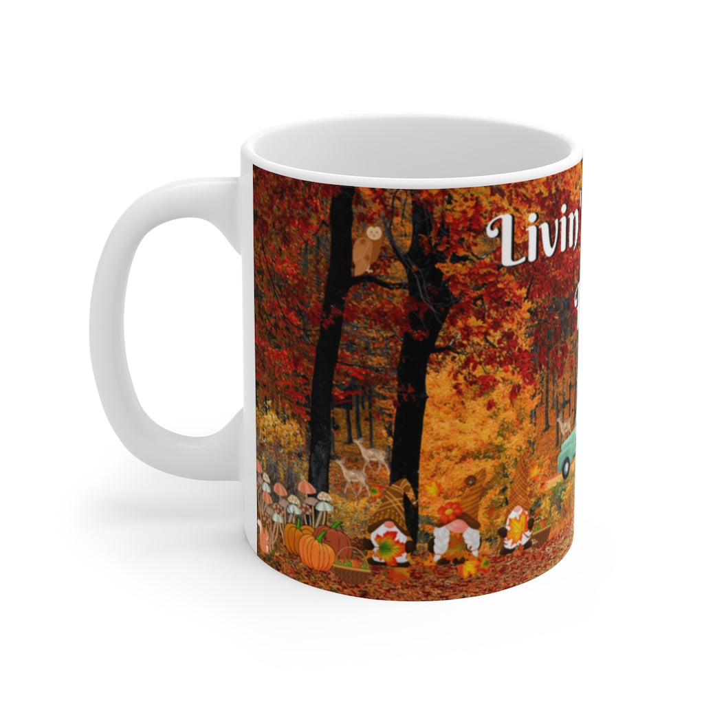 LIVIN' & LOVIN' FALL White Ceramic Mug