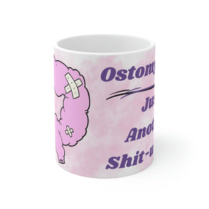 OSTOMY LIFE SHIT-UATION White Ceramic Mug (purple)