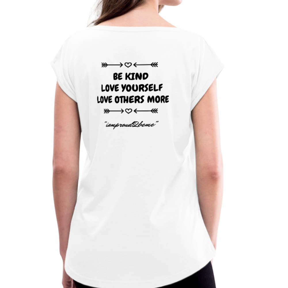 T-Shirt Womens Roll Cuff - white