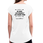 T-Shirt Womens Roll Cuff - white