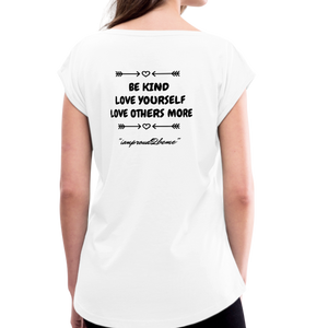 T-Shirt Womens Roll Cuff - white