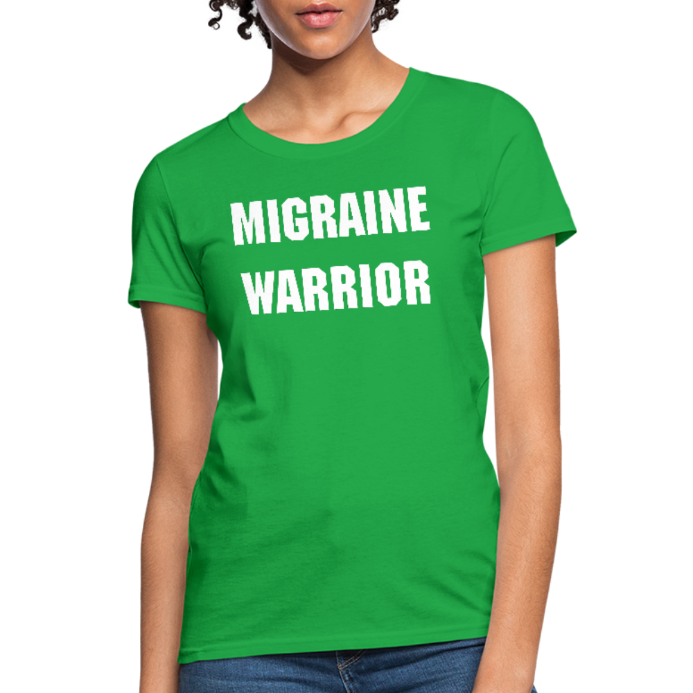 Women's T-Shirt Migraine Warrior Stop The Stigma - bright green