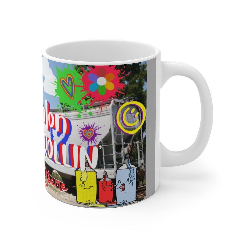 NO COLON STILL ROLLIN' White Ceramic Mug