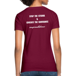 Women's T-Shirt Migraine Warrior Stop The Stigma - burgundy
